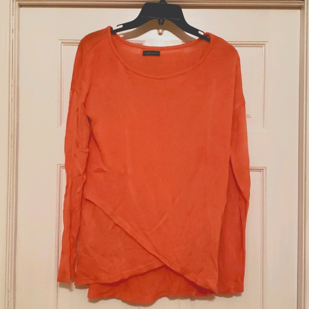 Caslon Lightweight Orange Scoop Neck Sweater